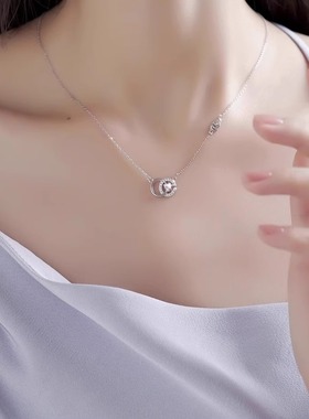 纯银双c项链女2025新款情人送礼