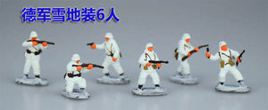 已上色1:72凯撒Caesar二战德军冬装雪地装成品兵人模型 沙盘专用