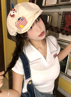 日系可爱通贝雷帽女夏季薄显脸小