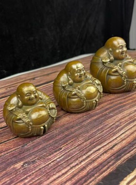 发黄铜精品仿古做旧    一团和气佛摆件   铜和气佛工艺品