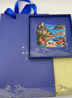 新烟台山东蓬莱阁3d立体浮雕金属冰箱贴城市纪念品文创伴手礼厂家
