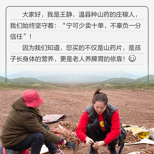 正宗无硫河南焦作温县淮怀山药片垆土铁棍山药干可磨粉中药材干片 - 图1