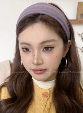 灰色宽边发箍女秋冬高颅顶头箍