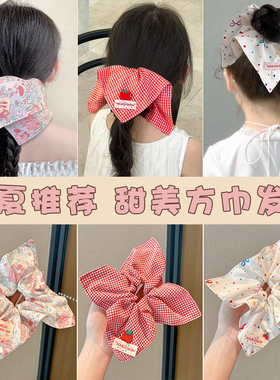 儿童蝴蝶结方巾大肠发圈女童头绳