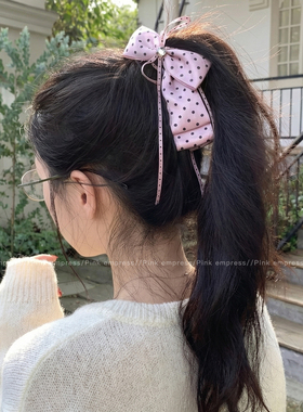 波点蝴蝶结香蕉夹女后脑勺发夹