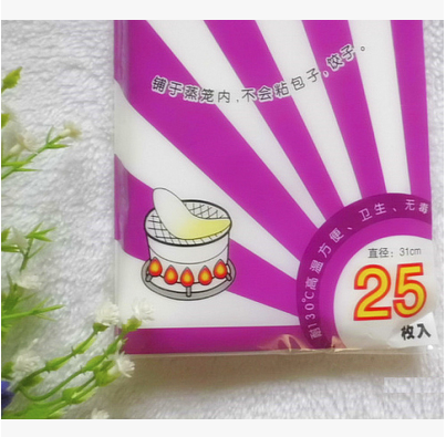 台湾进口环保妈妈㊣防沾蒸笼布/笼屉布(直径31cm)WL-929 25枚/包 - 图2