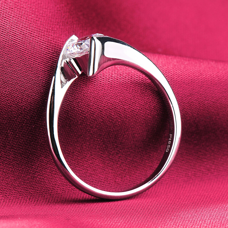Moissanite diamond carat wedding ring PT0 with certificate