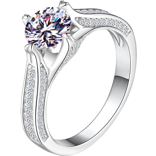 Imported diamond ring jewelry one carat pt950 with certificate