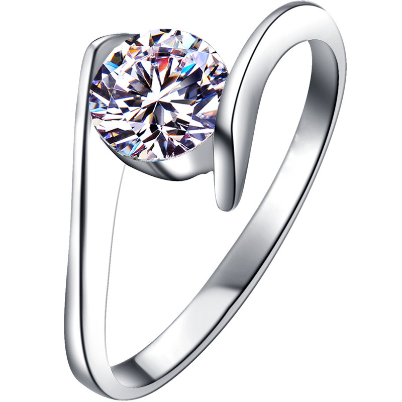 Moissanite diamond carat wedding ring PT0 with certificate
