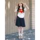 Summer Korean ພິມເສື້ອທີເຊີດແອວສູງ skirt ສອງສິ້ນ