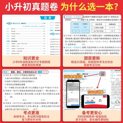 2026一本小升初冲刺新卷语文数学英语人教版真题卷六年级下册小学毕业总复习试卷测试卷全套必刷题分类卷小升初考卷大集结满分作文 - 图1