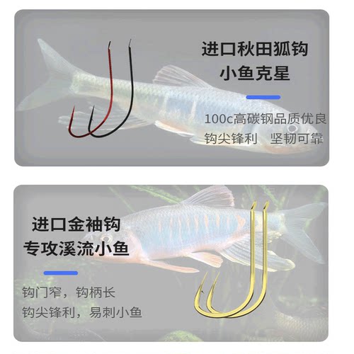 溪流小物线组成品主线钓鱼三粒漂七星漂金袖钩河小鱼石斑溪哥3米6 - 图2