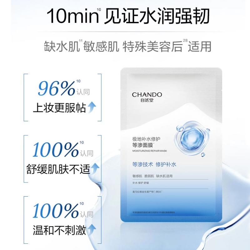 自然堂极地等渗补水修护敏感肌面膜舒缓保湿玻尿酸官方旗舰店正品 - 图2