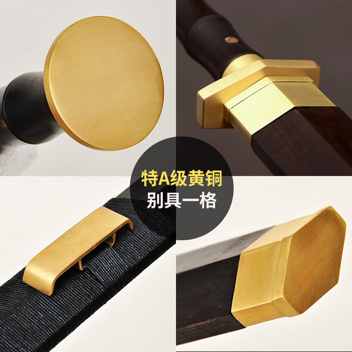 紫檀汉剑手工百炼花纹钢古风宝剑防身短剑摆件礼品道具刀剑未开刃 - 图3