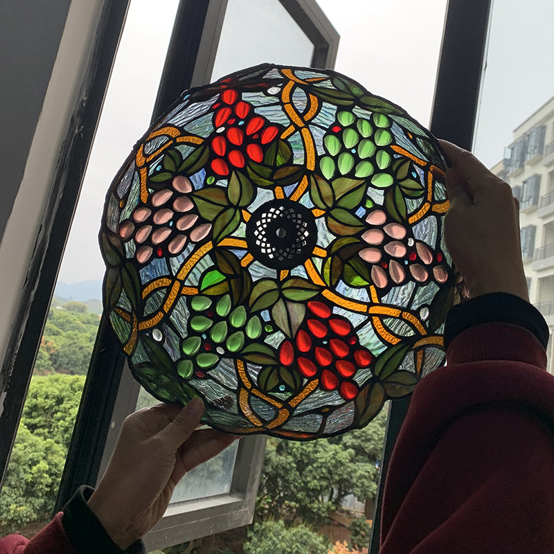 【提香果园】美式乡村田园彩色玻璃手工餐厅吧台阳台花园艺术吊灯,淘宝优惠券,粉丝福利购,淘宝优惠卷