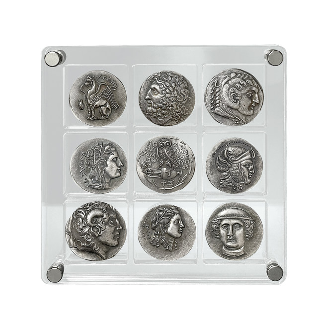 Ancient Greek coin ornaments coin collection Highly transparent acrylic home decoration creative gifts metal crafts