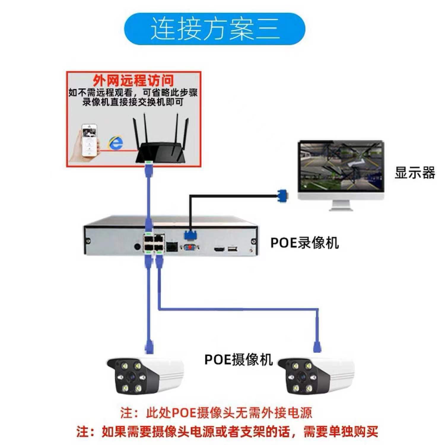 800万数字网络摄像头poe监控摄像头室外防水录音双向对讲语音警戒-图3