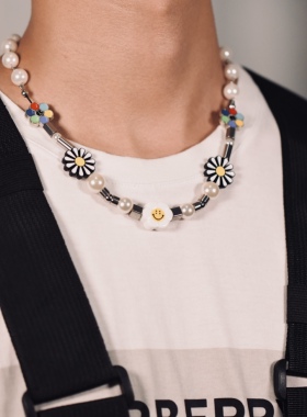 反战风ins饰品珍珠项链男女同款
