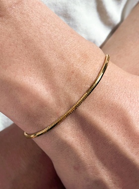 欧美流行24K金色八角蛇骨手链