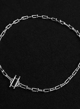 美式原创双扣马蹄锁骨链