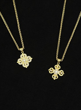 国潮古法金刚杵吊坠项链