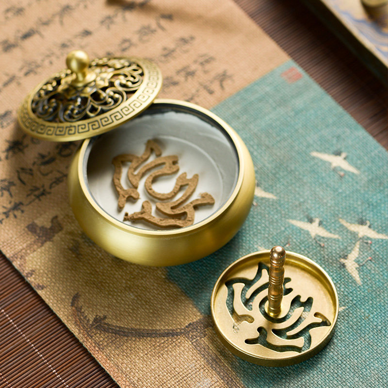 纯铜打纂香篆模制香印香道香拓入门套装用品香灰压香熏炉家用香粉,淘宝优惠券,粉丝福利购,淘宝优惠卷