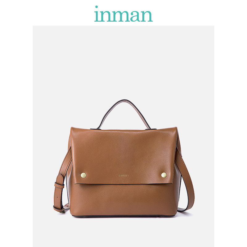 茵曼2020新款真皮冬季复古手提包 茵曼箱包女士包袋