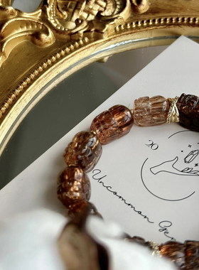 天然黑金貔貅超七手链女款金钛晶黄发晶发晶黄水晶原石手串原创女