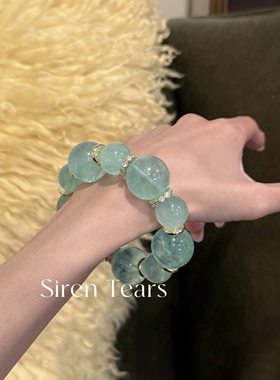 天然曼波绿萤石原创设计款手链招财百搭招财新年手串女款礼物