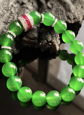 珠宝白钻红宝螺丝连接扣头适用绿玉髓10mm百搭项链手链加长万能扣