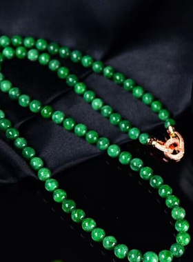 干青铁龙生正阳绿圆珠项链