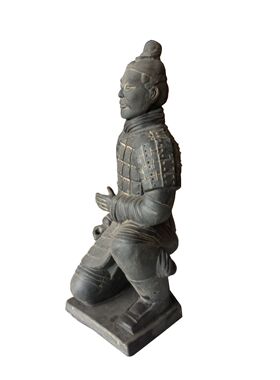 50cm跪射俑 中国特色西安兵马俑工艺品纪念品 商务外事礼品淡泥色