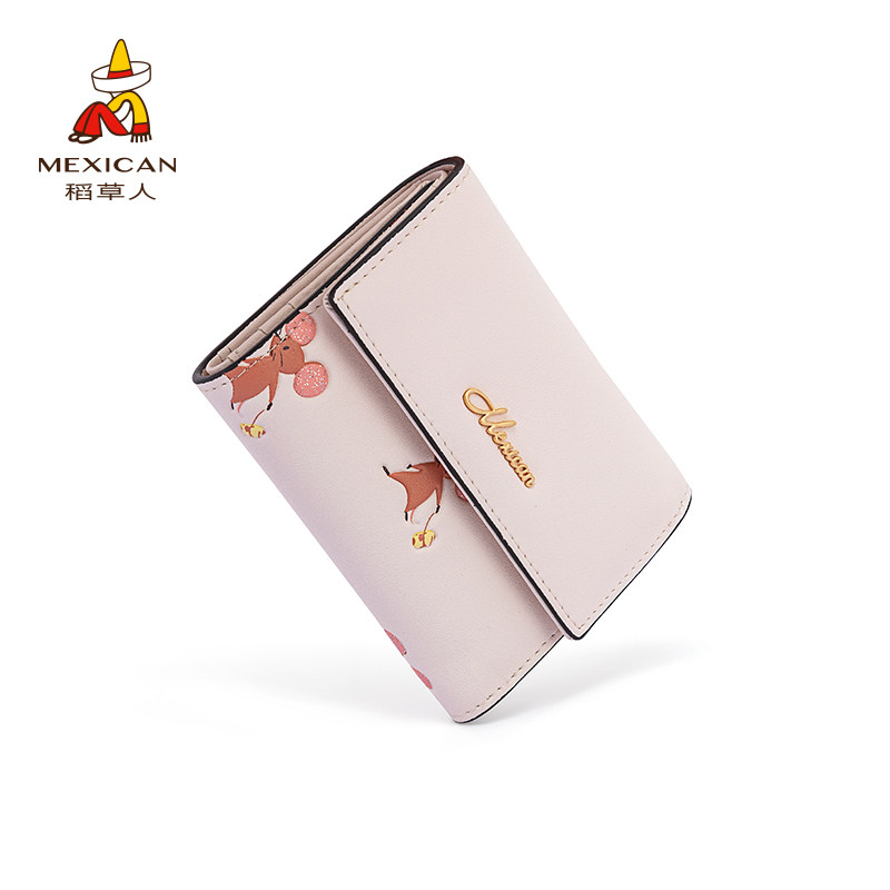 稻草人2021新款女士时尚小众零钱包 稻草人网尚钱包