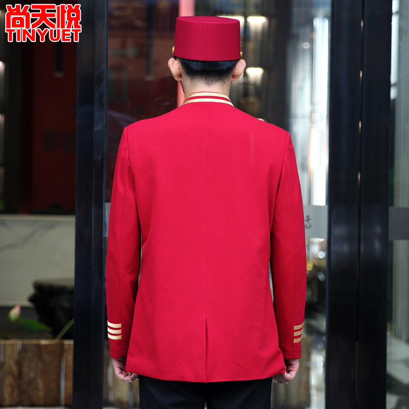 酒店门童迎宾服装接待礼宾工作服秋冬装会所宾馆泊车员男制服套装