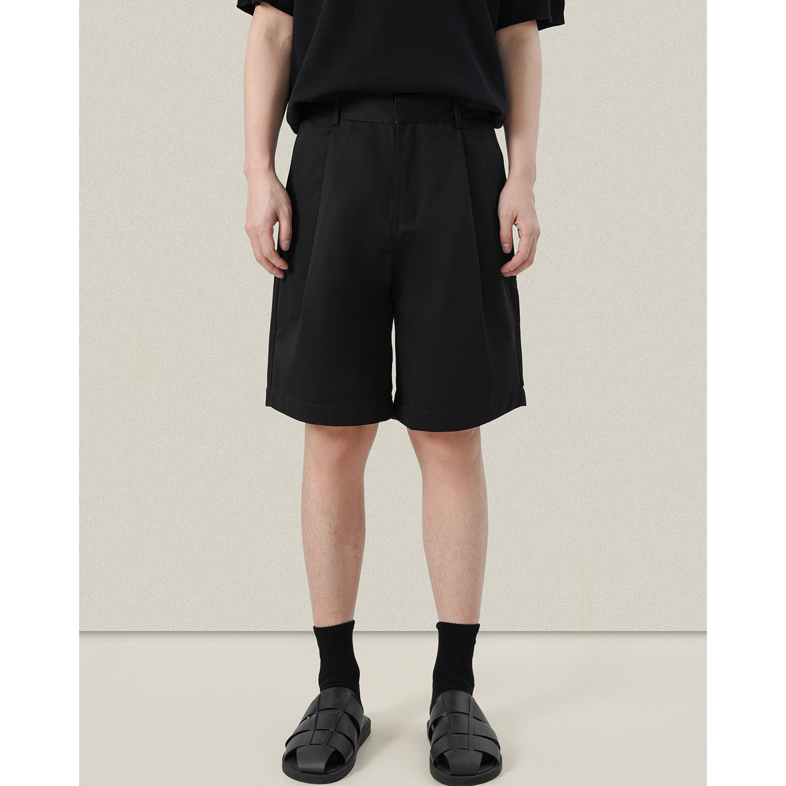 夏季新款男士重磅短裤阔腿宽松百搭纯色休闲运动五分裤男装裤子,淘宝优惠券,粉丝福利购,淘宝优惠卷