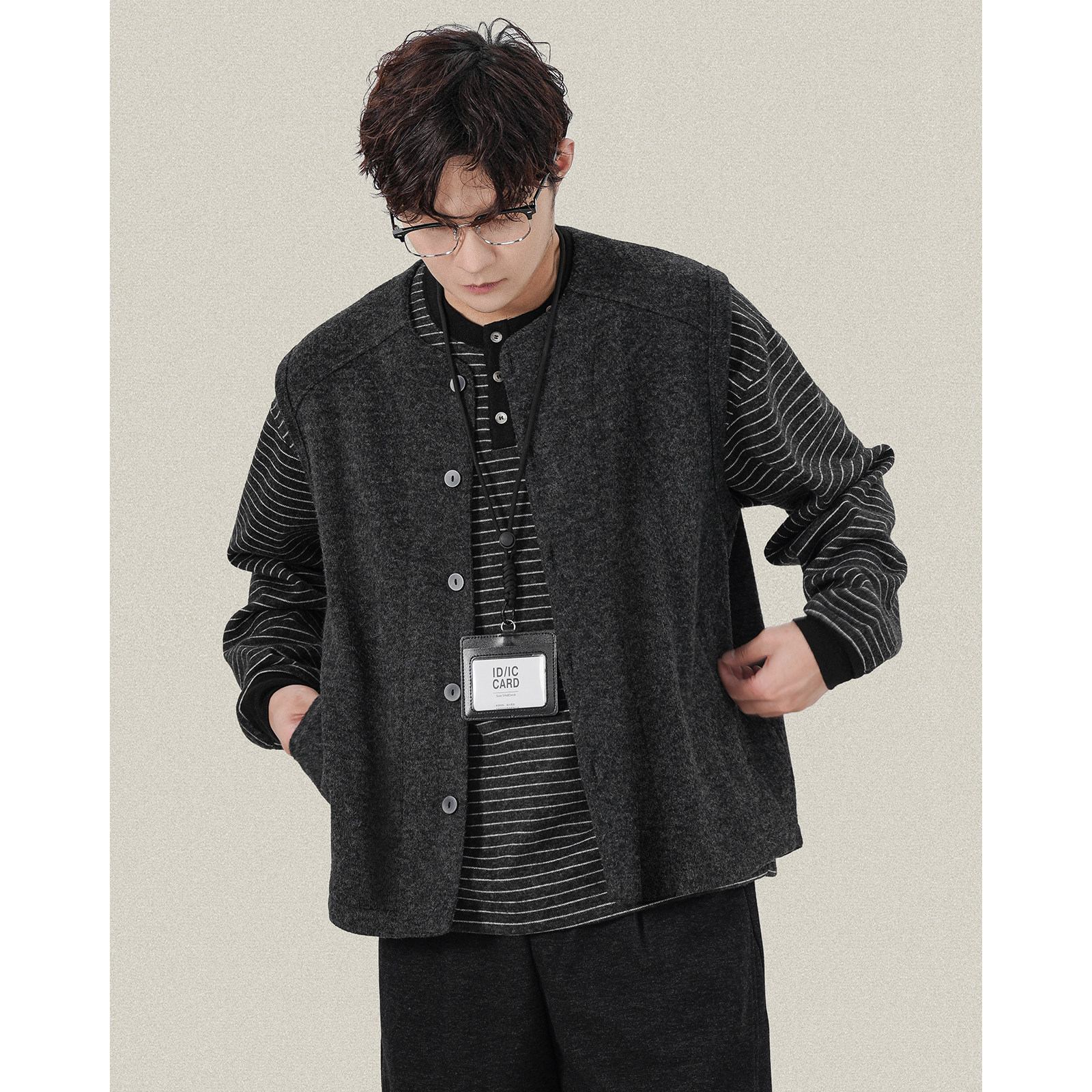 秋冬磨毛复古亨利领针织开衫春秋男女款马甲男士羊毛混纺坎肩上衣,淘宝优惠券,粉丝福利购,淘宝优惠卷