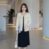Весенняя осенняя куртка, комплект, пиджак классического кроя, в стиле Шанель, в корейском стиле