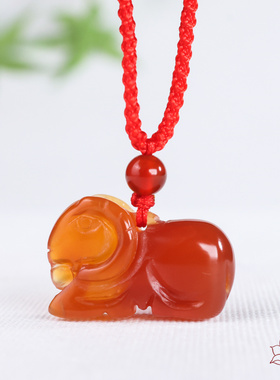 红玛瑙红水晶立体十二生肖吊坠鼠牛虎兔龙蛇马羊猴鸡狗猪挂件