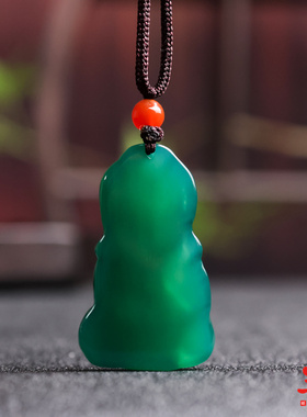 巴西绿玉髓宝宝佛吊坠