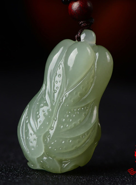 洁玉堂 阿富汗青白玉白菜摆件手把件纯手工雕刻手玩件礼物