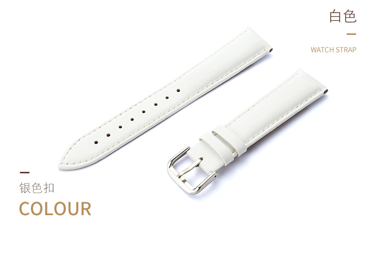 二层小牛皮真皮平纹表带针扣款代用dw CK 华为 浪琴 卡西欧男女款 - 图3