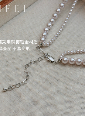 轻奢小众精致高级双层玫瑰色项链