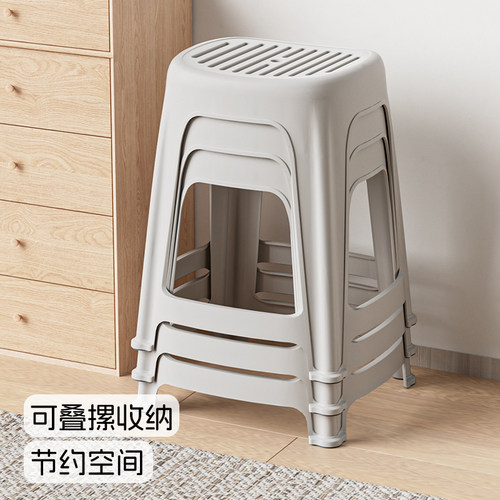 禧天龙塑料凳子家用加厚透气收纳浴室防滑凳成人换鞋凳餐厅儿童凳 - 图3