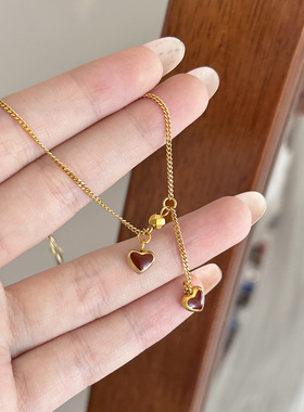 新款红色爱心手链钛钢百搭不掉色