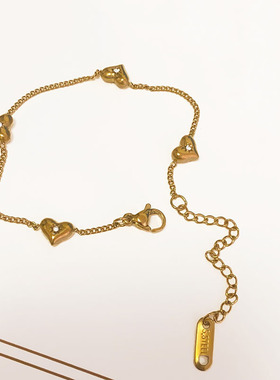 简约迷你爱心手链女镶钻桃心精致