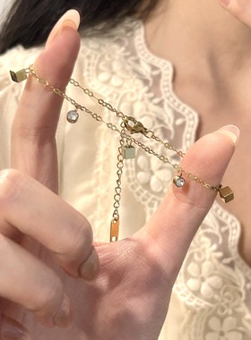 简约小众设计方块手链高级感轻奢