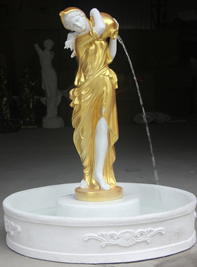 人物装饰摆件欧式庭院流水喷泉