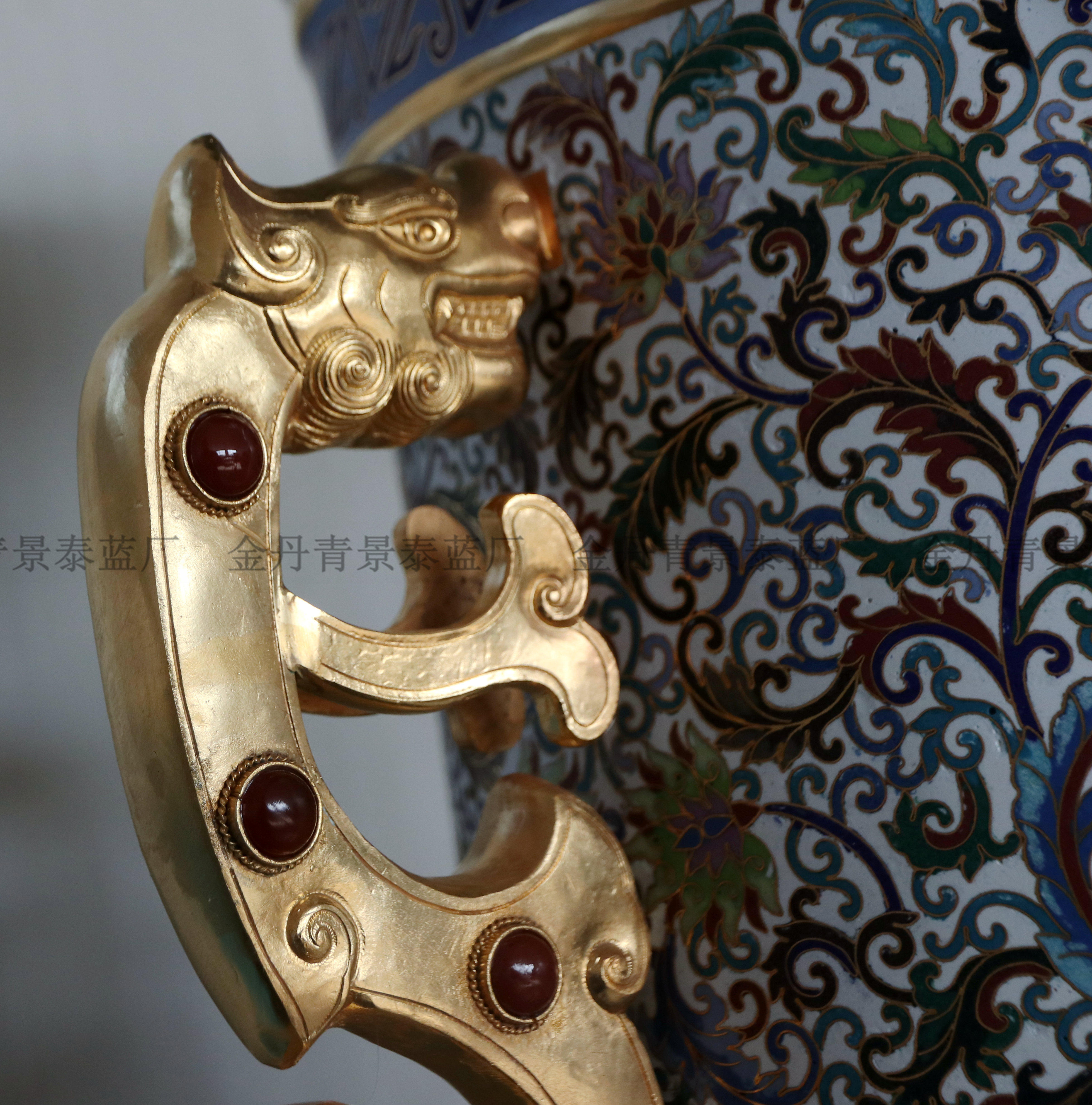 景泰蓝掐丝珐琅仿古落地大花瓶1.5米60寸公司办公接待室大堂客厅