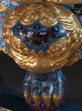 景泰蓝珐琅紫铜胎镀金龙椅宝座