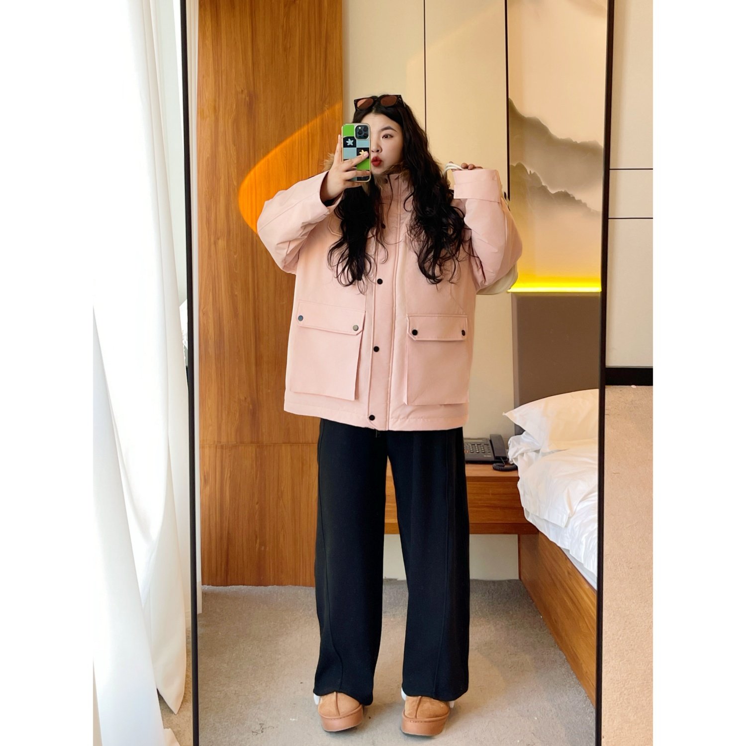 梵朵大码女装4367冬季阔腿运动裤胖MM高腰显瘦直筒宽松加绒卫裤,淘宝优惠券,粉丝福利购,淘宝优惠卷